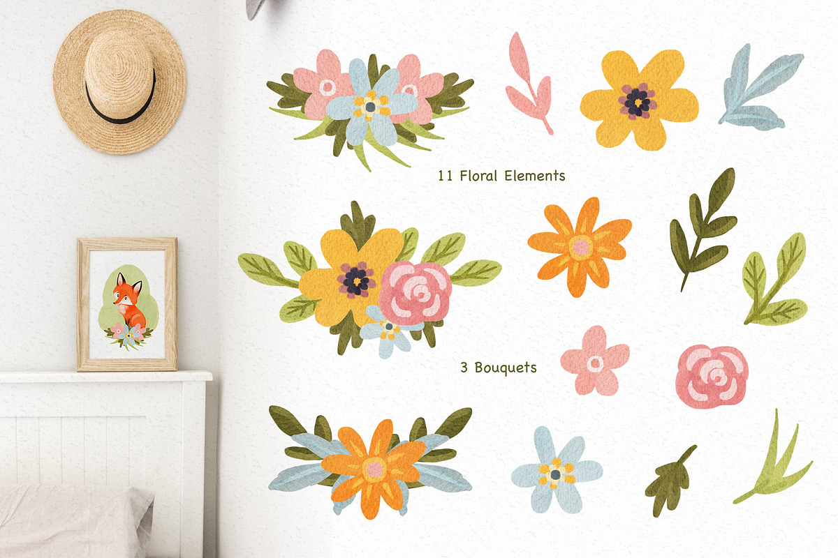Watercolor animals. Illustration set, an Animal Illustration by Maria Summer (Photo 4 of 9)