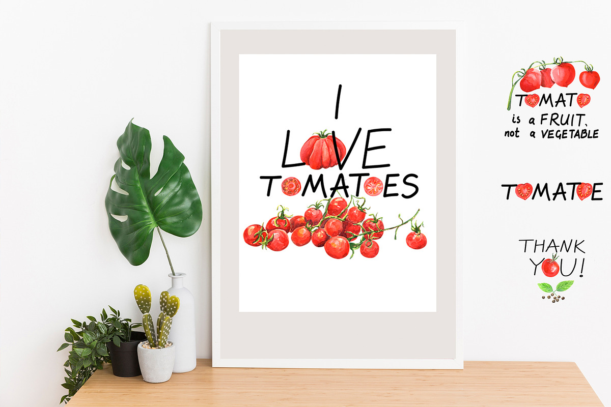 Watercolor TOMATOE, a Food Illustration by JennyColorArt (Photo 9 of 9)