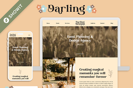Darling Showit Website Template, a Websites & App Template by Flat Icons