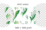 Lily of the Valley Crayons  Seamless, a Pattern Graphic by Lucyinyourheart (Thumbnail 5 of 10)