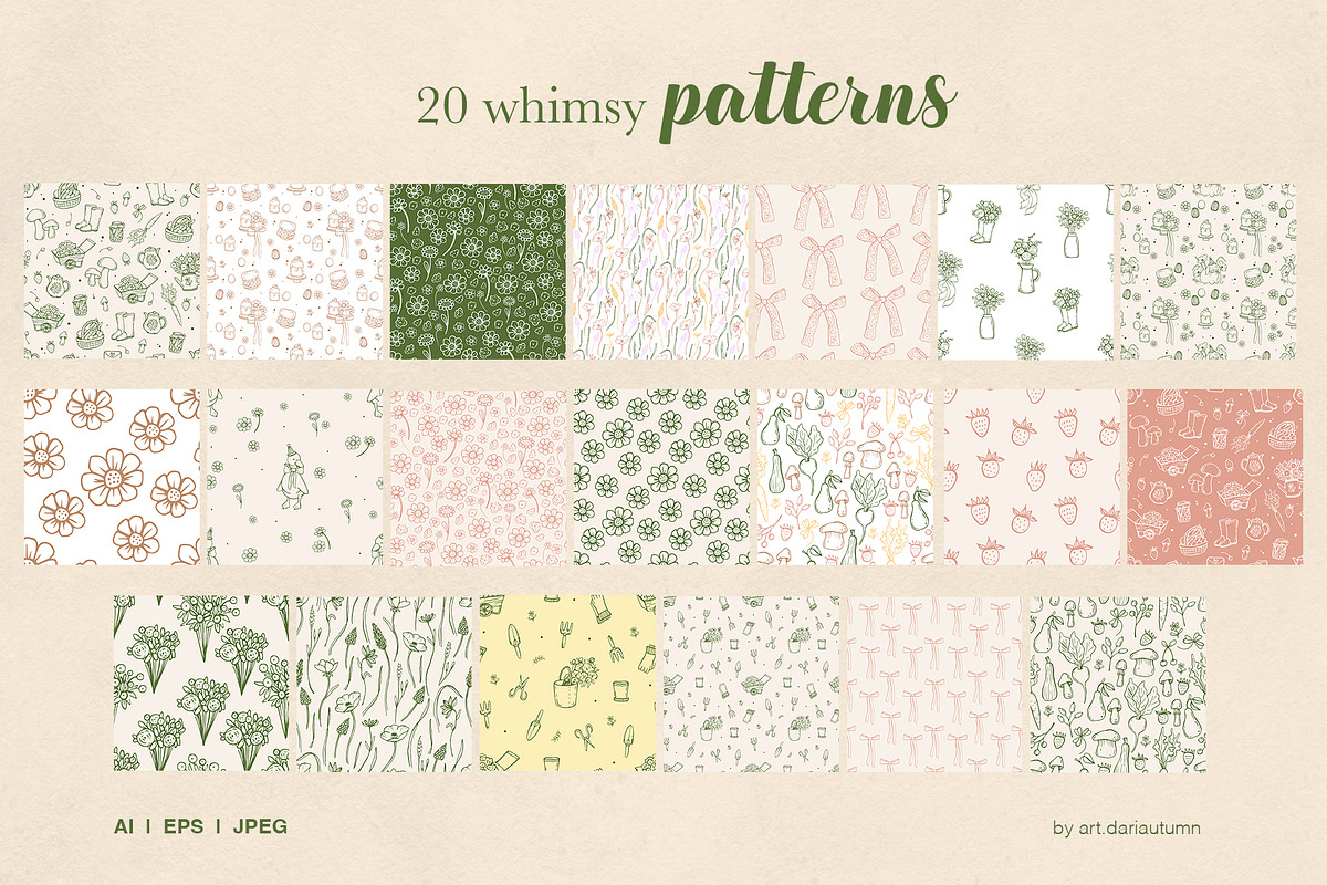 Whimsy Garden Cottagecore Set, a Seasonal Illustration by Art Dari Autumn (Photo 12 of 18)