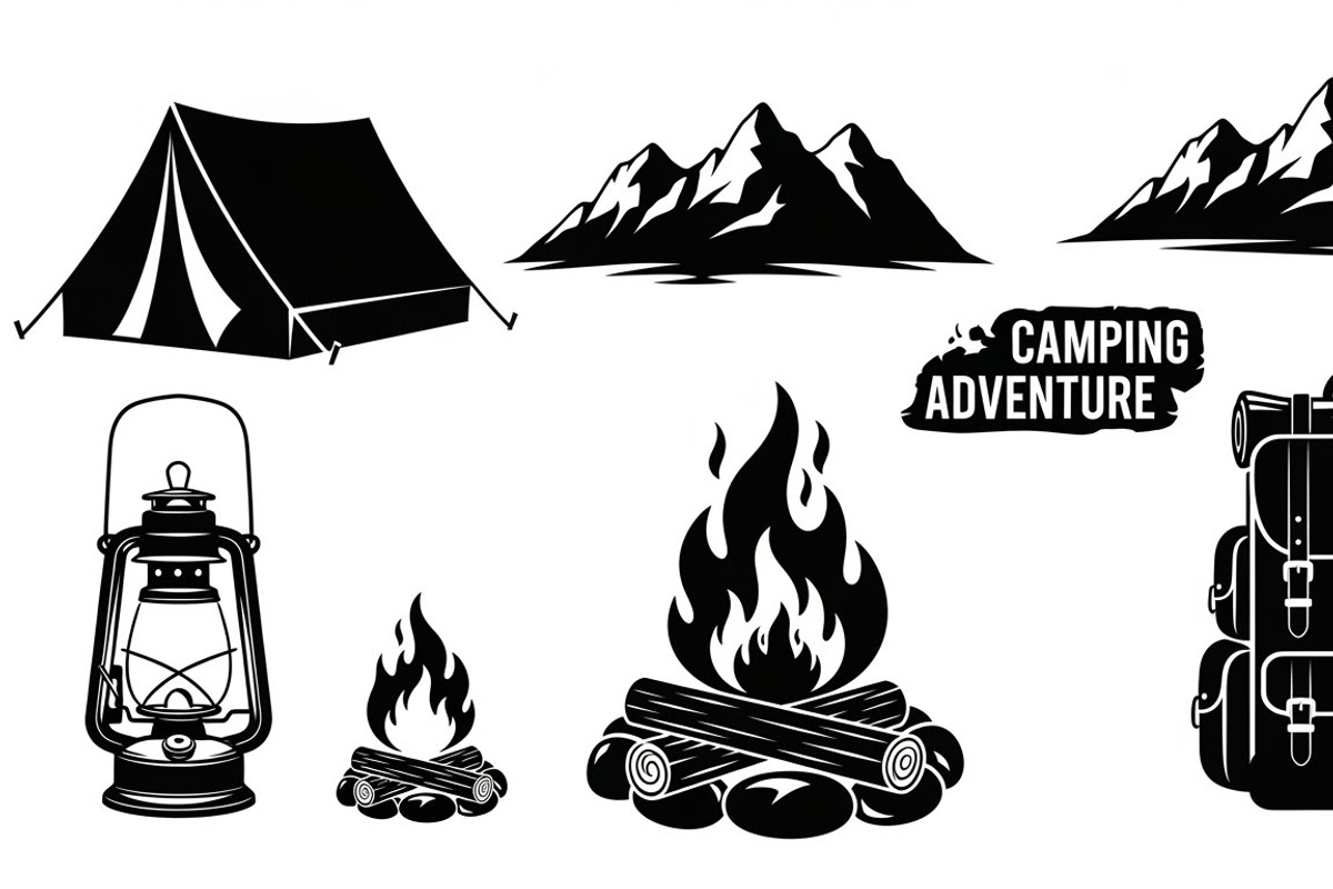 Camping Adventure Silhouette Icon, an Illustration by Artivon (Photo 23 of 51)