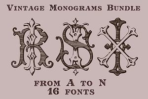 Vintage Monograms A To S PACK