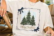 Merry Christmas Tree Blue Bow PNG, a Seasonal Illustration by Creative Art (Thumbnail 2 of 3)