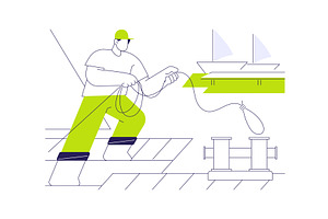 Yacht berthing abstract concept, a Transportation Illustration by Visual Generation