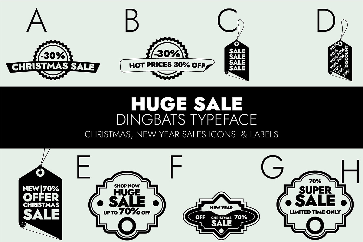 Sales Special Offers Dingbats Font, a Symbol Font by Minimalartstudio (Photo 1 of 7)