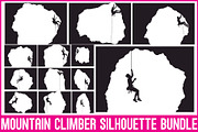 Mountain Climber Silhouette Set, an Illustration by Amazin_art (Thumbnail 1 of 21)