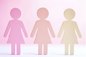 Three woman figures in various pink, an Arts & Entertainment Photo by Lermont51