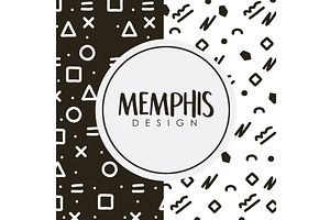 monochrome memphis texture frame, a Texture Illustration by studiogstock