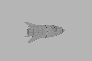 Spaceship Rocketship Cartoon Simple