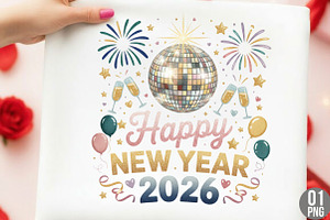 Happy New Year 2026 PNG, Disco Ball, an Illustration by Designking