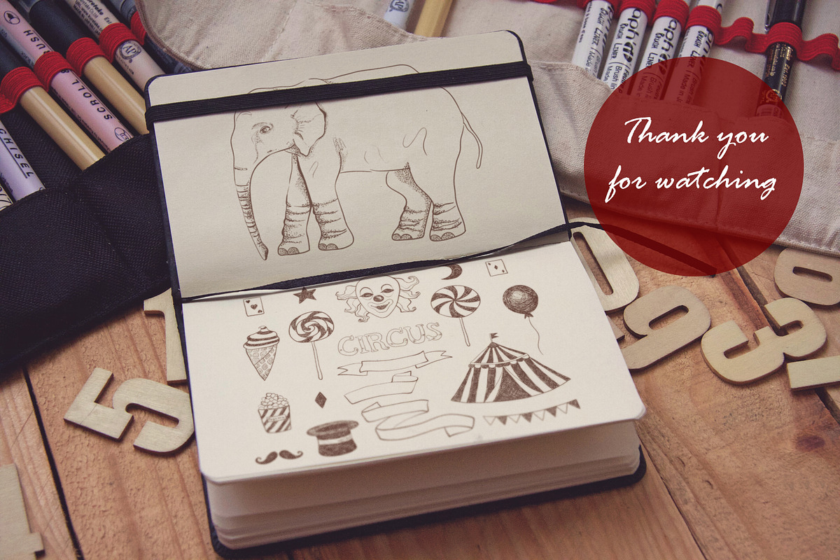 Vintage circus design set, an Illustration by Scarlet Heath Art (Photo 10 of 10)