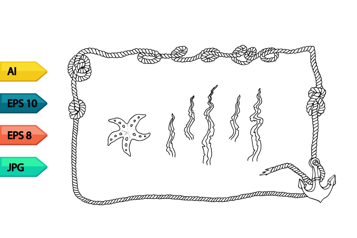 Rope frames and knots vector set, a Pattern Graphic by julia_musdotter (Photo 7 of 11)