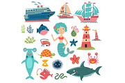SEA cute vector set, an Animal Illustration by Anna Guz's Store (Thumbnail 3 of 5)