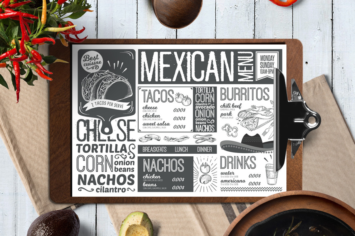 FREE! Trifold + Mexican Food Menu, a Brochure Template by BarcelonaShop (Photo 2 of 4)