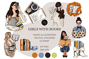 Girls with Books, a Person Illustration by Parinaz Wadia Design (Thumbnail 1 of 11)