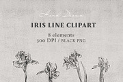 Iris Line clipart, a Decorative Illustration by JULIA x JULIE's ART (Thumbnail 2 of 2)