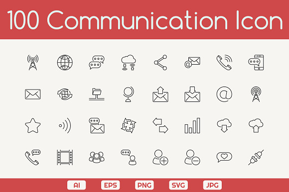 100 Communication Icons