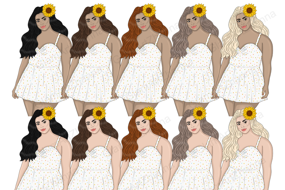 Sunshine Girls Clipart, a Person Illustration by GlamArtZhanna (Photo 4 of 5)