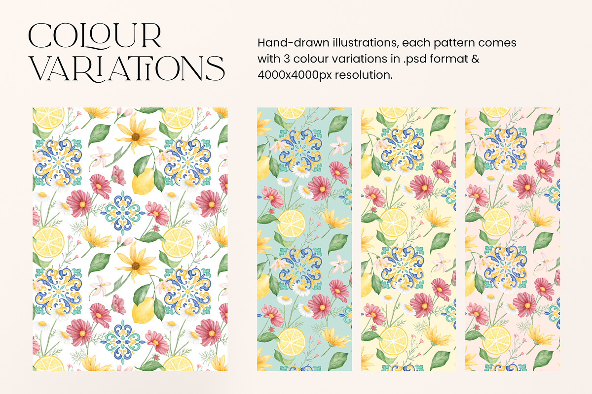 Italian Seamless Patterns Collection, a Pattern Graphic by Corina Moscu (Photo 5 of 9)