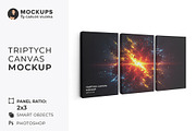 Triptych Canvas Mockup - Ratio 2x3, a Household Mockup by Mockups by Carlos Viloria (Thumbnail 1 of 6)