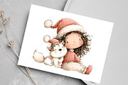 Whimsical Girl and Dog Clipart, an Illustration by Canvas Craft (Thumbnail 6 of 7)