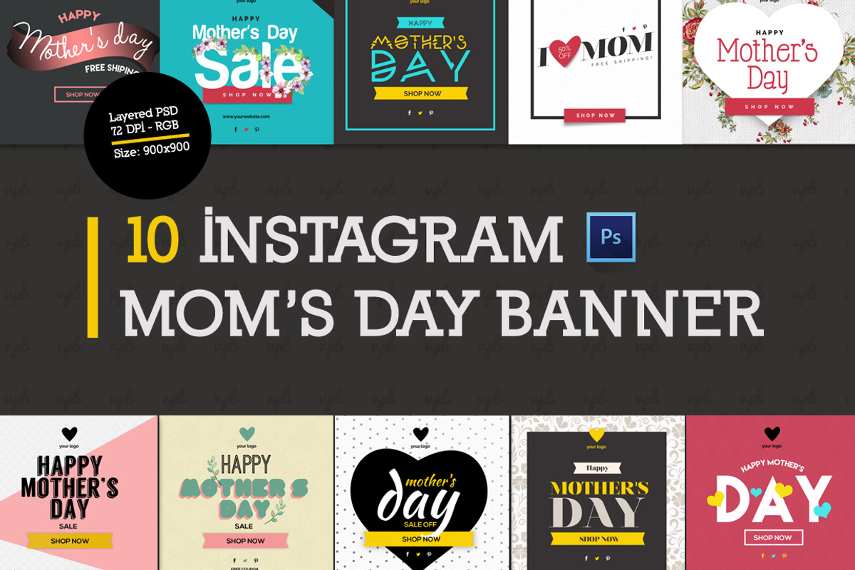10 Mother's Day Instagram Banners, a Templates & Theme by VPB (Photo 1 of 9)