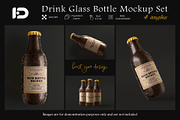 Drink Glass Bottle Mockup Set, a Packaging Mockup by ForgeDesign (Thumbnail 1 of 6)
