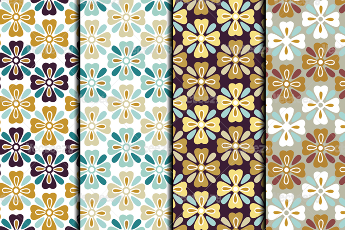 Autumn Flower Vector Patterns, a Pattern Graphic by EezyPremium