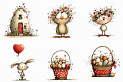 Whimsical Happy Easter Clipart, an Illustration by Libby Wishes (Thumbnail 6 of 7)