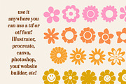 Retro Flowers Illustration Font, a Symbol Font by Dear Darling Design (Thumbnail 6 of 13)