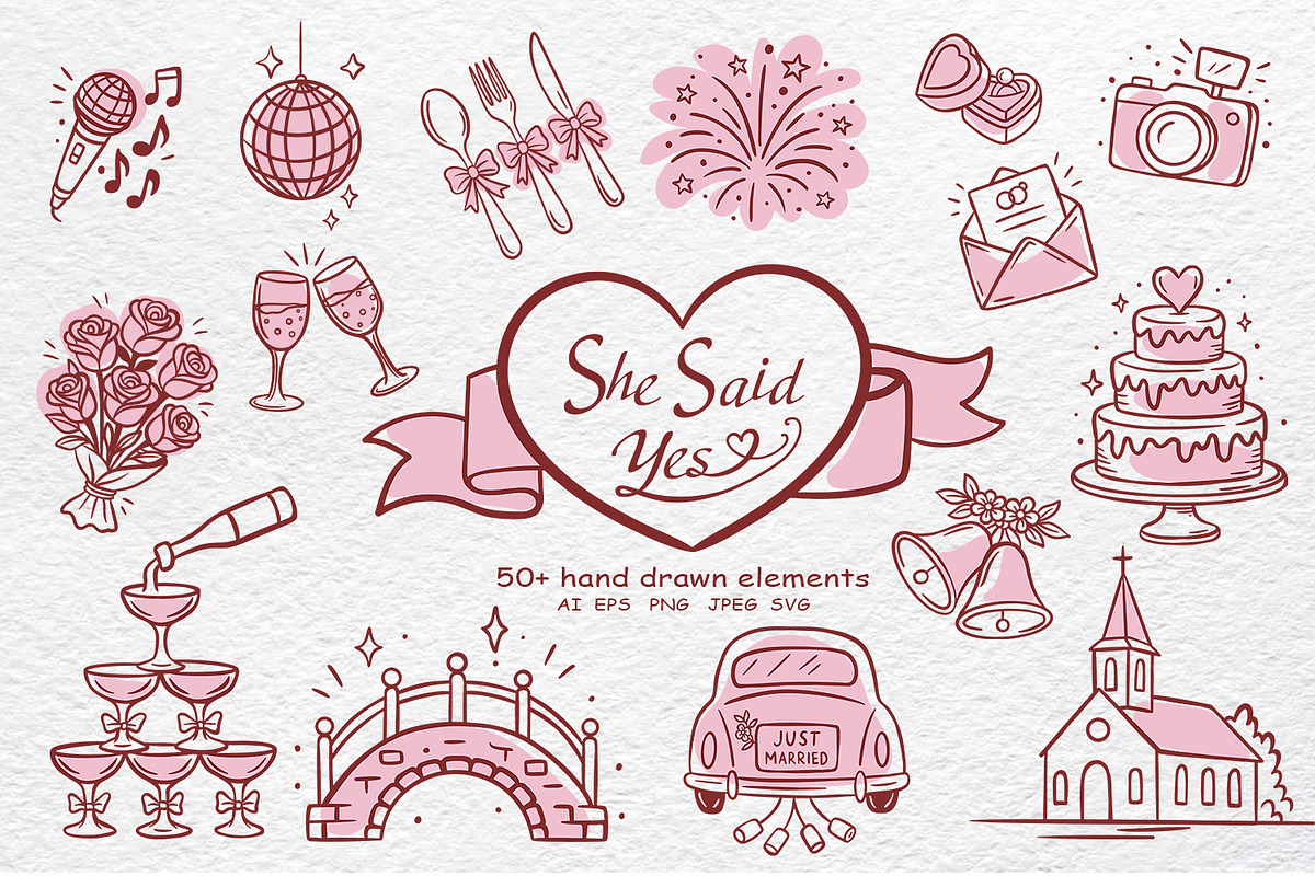 She Said Yes. Wedding Collection, an Object Illustration by Watercolor dreams (Photo 1 of 8)