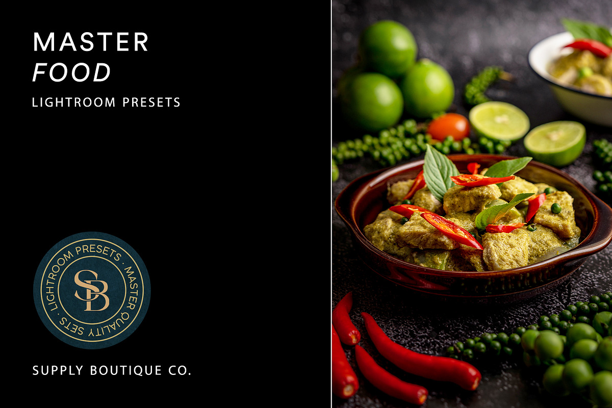 Master Food 60 Lightroom Presets, a Preset Add-On by Supply Boutique Co. (Photo 1 of 12)