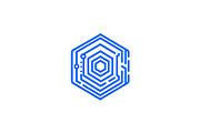 Modern Hexagon Tech Logo, a Branding & Logo Template by Vectorium Studio (Thumbnail 1 of 9)
