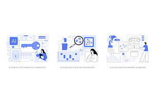 AI Advances in Quantum Tech abstract, a Technology Illustration by Visual Generation