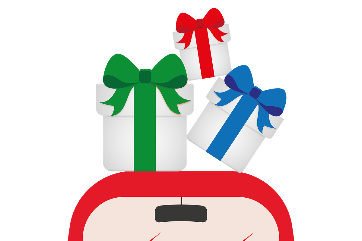 Red Car Carrying Christmas Gifts, a Transportation Illustration by JYa_Design