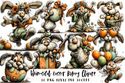 Whimsical Easter Bunny Clipart, an Illustration by OK Design (Thumbnail 1 of 6)