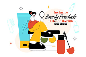10 Inclusive Beauty Products, a Person Illustration by denayunebgt