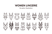 Outline women lingerie underwear set, an Object Illustration by Good Studio (Thumbnail 1 of 9)