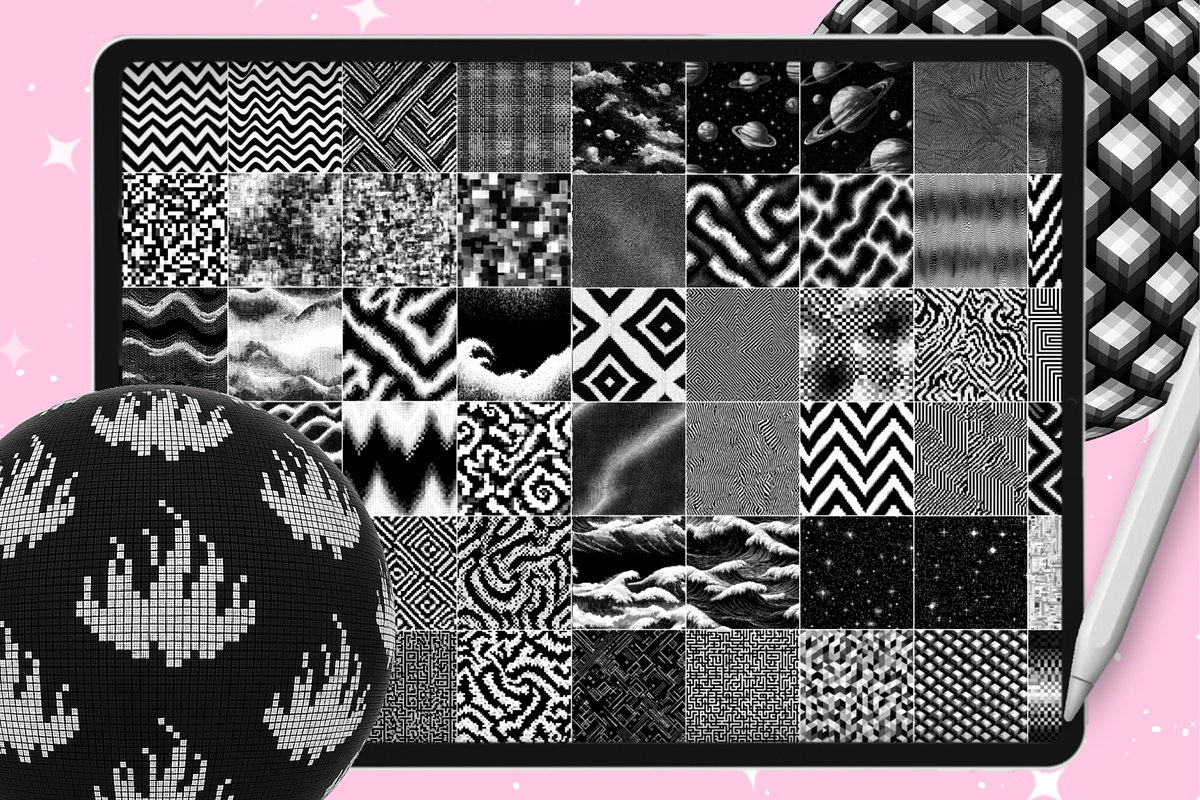 Procreate Pixel texture brushes, a Brush Add-On by Revabrush (Photo 3 of 7)