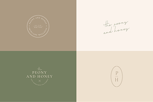 Peony And Honey Modern Logo Kit