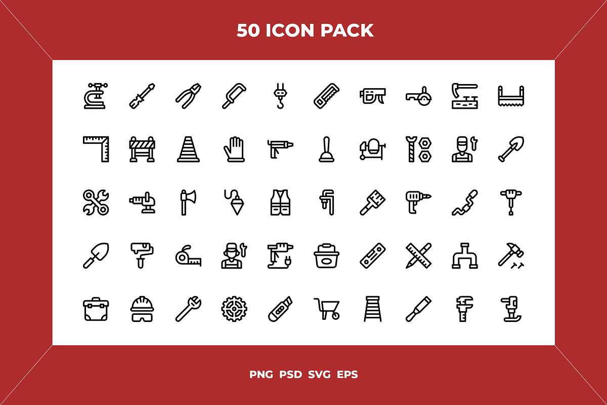 Repair tools icons, an Outline Icon by Wencory (Photo 1 of 2)