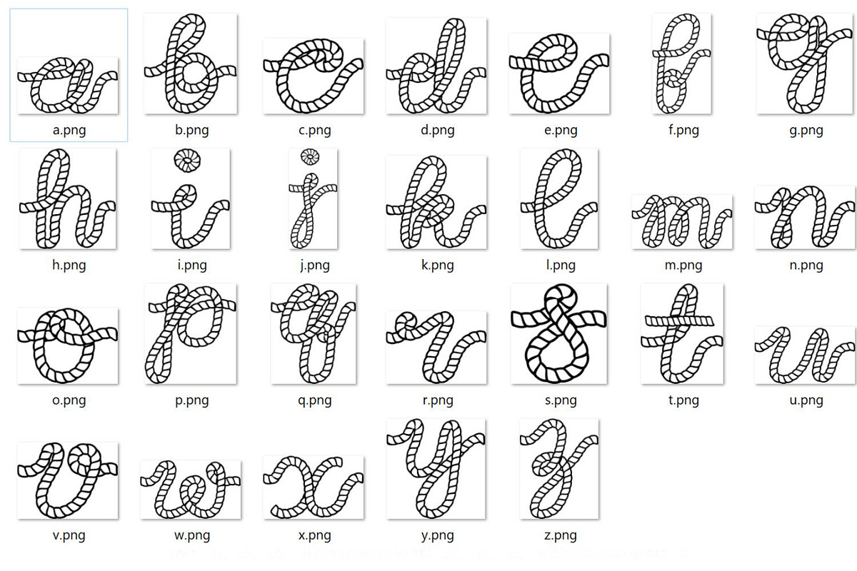 Rope Alphabet Vector Letters SVG PNG, a Graphic by TanchaArt (Photo 4 of 7)