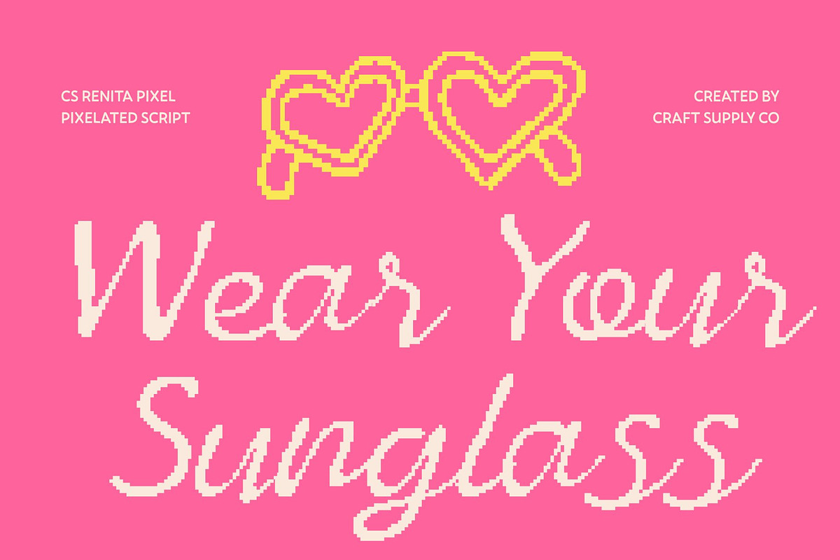 CS Renita Pixel, a Script Font by Craft Supply Co. (Photo 3 of 8)