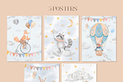 Sky Dreams. Watercolor animals, an Animal Illustration by AlineArtStore (Thumbnail 5 of 12)
