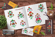 Folk flowers watercolor clipart, a Decorative Illustration by Where summer is (Thumbnail 3 of 8)