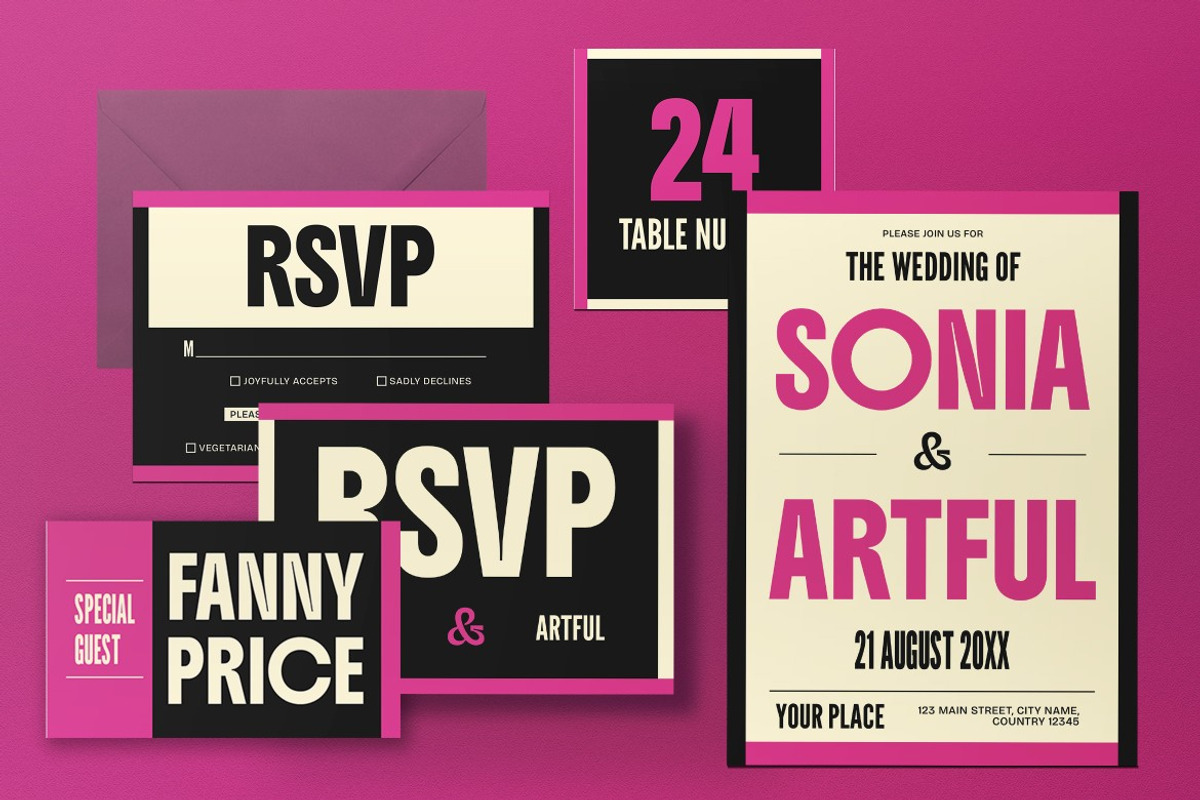 Wedding Invitation set preview 3