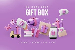 Gift Box 3D Icon Pack