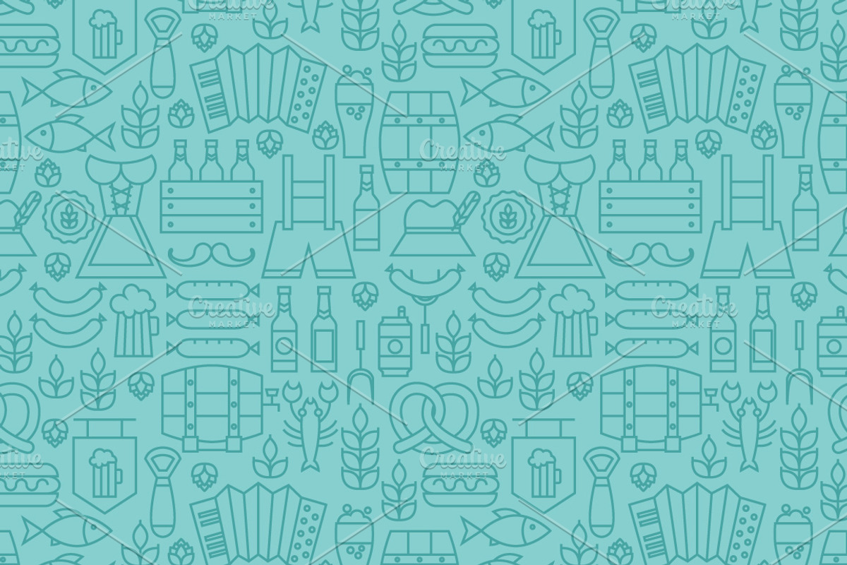 Oktoberfest Beer Line Patterns, a Pattern Graphic by Anna_leni (Photo 6 of 7)