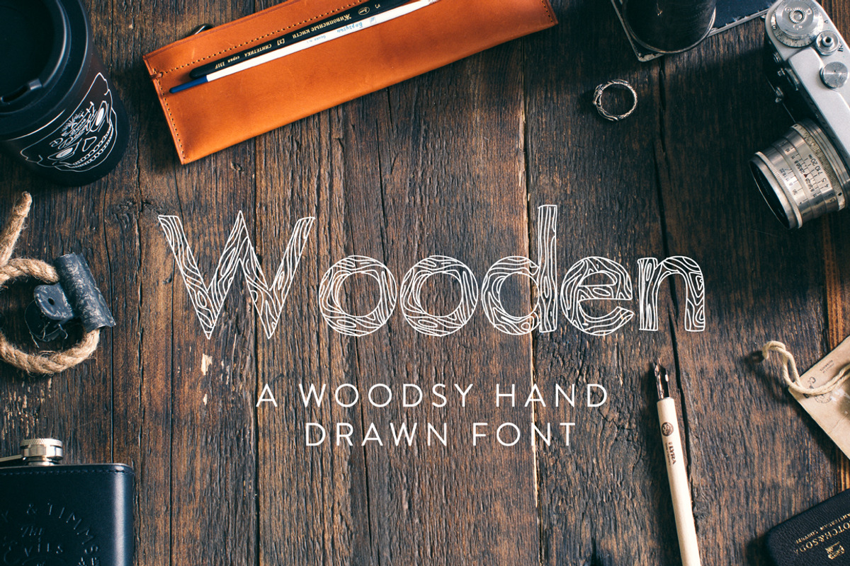 Wooden Hand Drawn Font